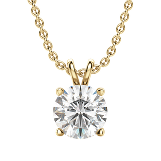 0.25-1.0 CT Round Solitaire F/VS Lab Grown Diamond Necklace - violetjewels