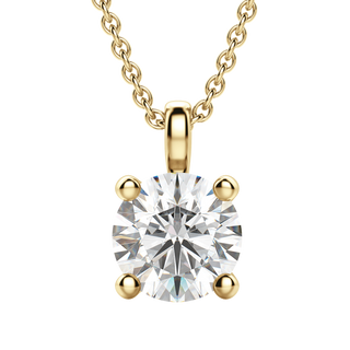 0.25-1.5 CT Round Solitaire F/VS Lab Grown Diamond Necklace - violetjewels