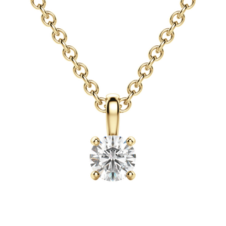 0.25-1.5 CT Round Solitaire F/VS Lab Grown Diamond Necklace - violetjewels