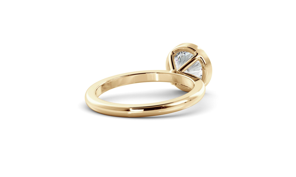 Bezel Ring with 1.0 CT Round Moissanite - violetjewels