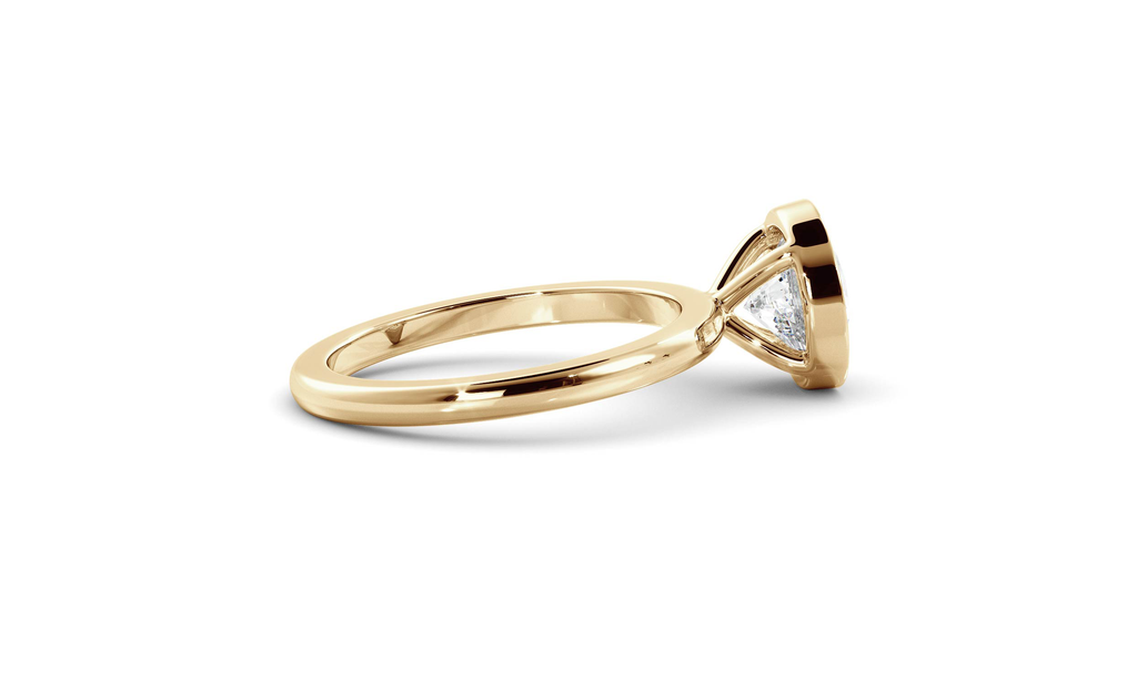 Bezel Ring with 1.0 CT Round Moissanite - violetjewels