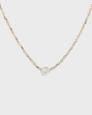 0.25 TCW Pear Moissanite Diamond Bezel Solitaire Necklace