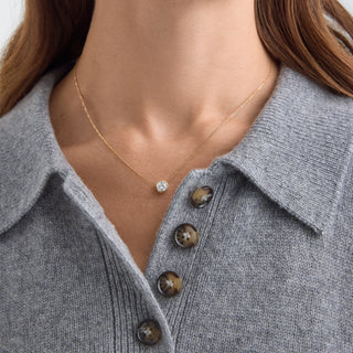 0.60 CT Round Bezel E/VS1 Lab Grown Diamond Necklace