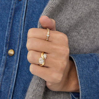 1.15 TCW Round Lab Grown Diamond Bezel Full Eternity Wedding Band