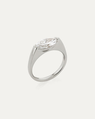 1.0 CT Marquise CVD Diamond Unique Style Engagement Ring