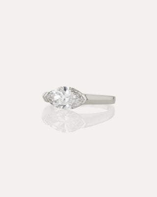 1.0 CT Marquise CVD Diamond Unique Style Engagement Ring