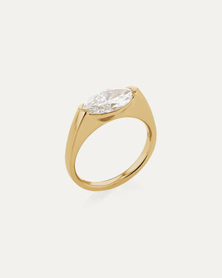 1.0 CT Marquise CVD Diamond Unique Style Engagement Ring