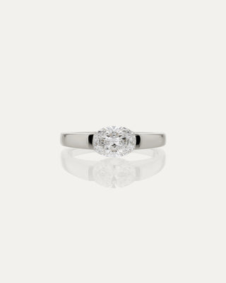 1.0 CT Oval CVD Diamond Unique Style Engagement Ring