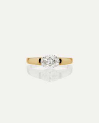 1.0 CT Oval CVD Diamond Unique Style Engagement Ring