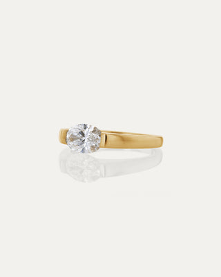 1.0 CT Oval CVD Diamond Unique Style Engagement Ring