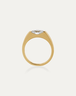 1.0 CT Oval CVD Diamond Unique Style Engagement Ring
