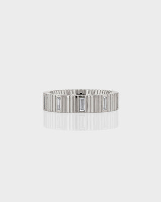 0.80 CT Baguette Cut Wedding Band For Men