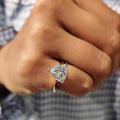 Trillion Diamond Geometric Solitaire Engagement Ring