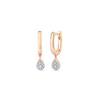 0.14 TCW Round Moissanite Diamond Drop Huggie Earrings - violetjewels