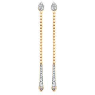 0.41 TCW Round Moissanite Diamond Long Drop Earrings - violetjewels
