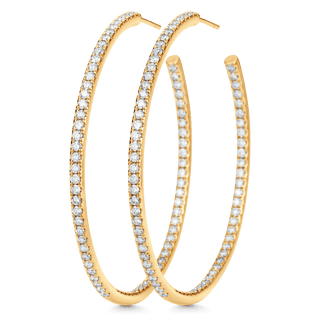 2.25 TCW Round Moissanite Diamond Inside Out Hoop Earrings - violetjewels