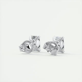 1.0 CT Emerald Solitaire G/VS Lab Grown Diamond Earrings - violetjewels