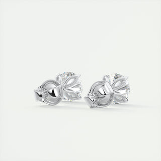 1.0 CT Round Solitaire G/VS Lab Grown Diamond Earrings - violetjewels
