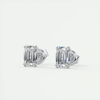 1.0 CT Emerald Solitaire G/VS Lab Grown Diamond Earrings - violetjewels