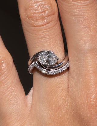 1.0 - 2.0 CT  Oval Cut Lab Grown Diamond Solitaire Bridal Ring Set