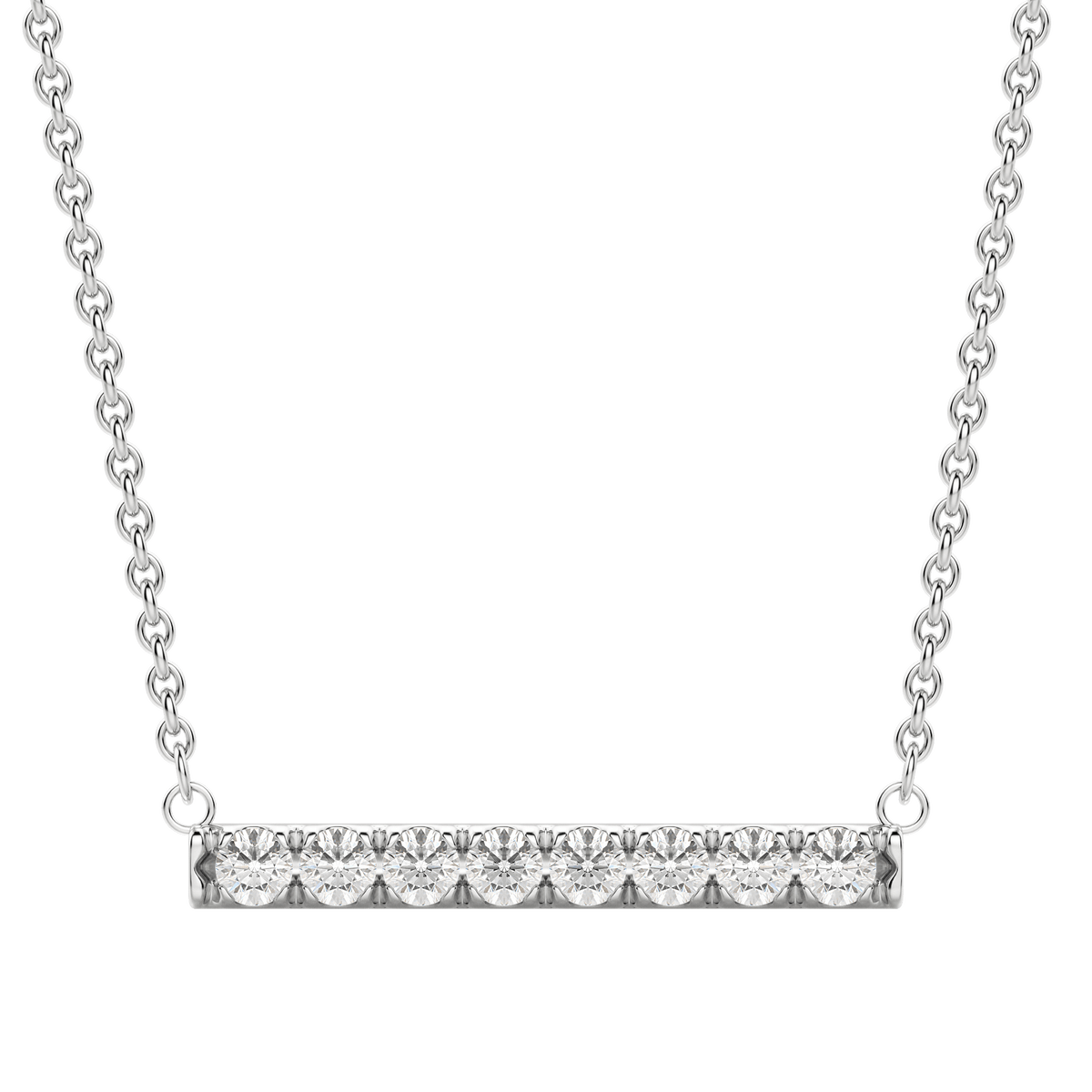0.24 CT Round Cut Bar Necklace Moissanite Diamond Necklace - violetjewels