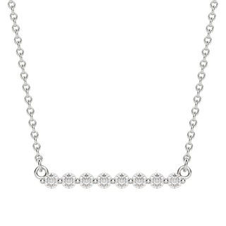 0.24 CT Round Moissanite Diamond Bar Style Necklace - violetjewels
