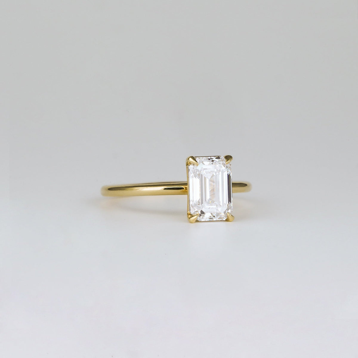 1.00 - 3.50 CT Emerald Lab Grown Diamond Solitaire Engagement ring