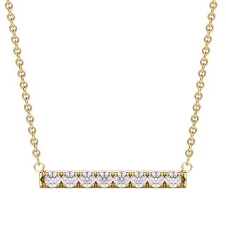 0.24 CT Round Cut Bar Necklace Moissanite Diamond Necklace - violetjewels