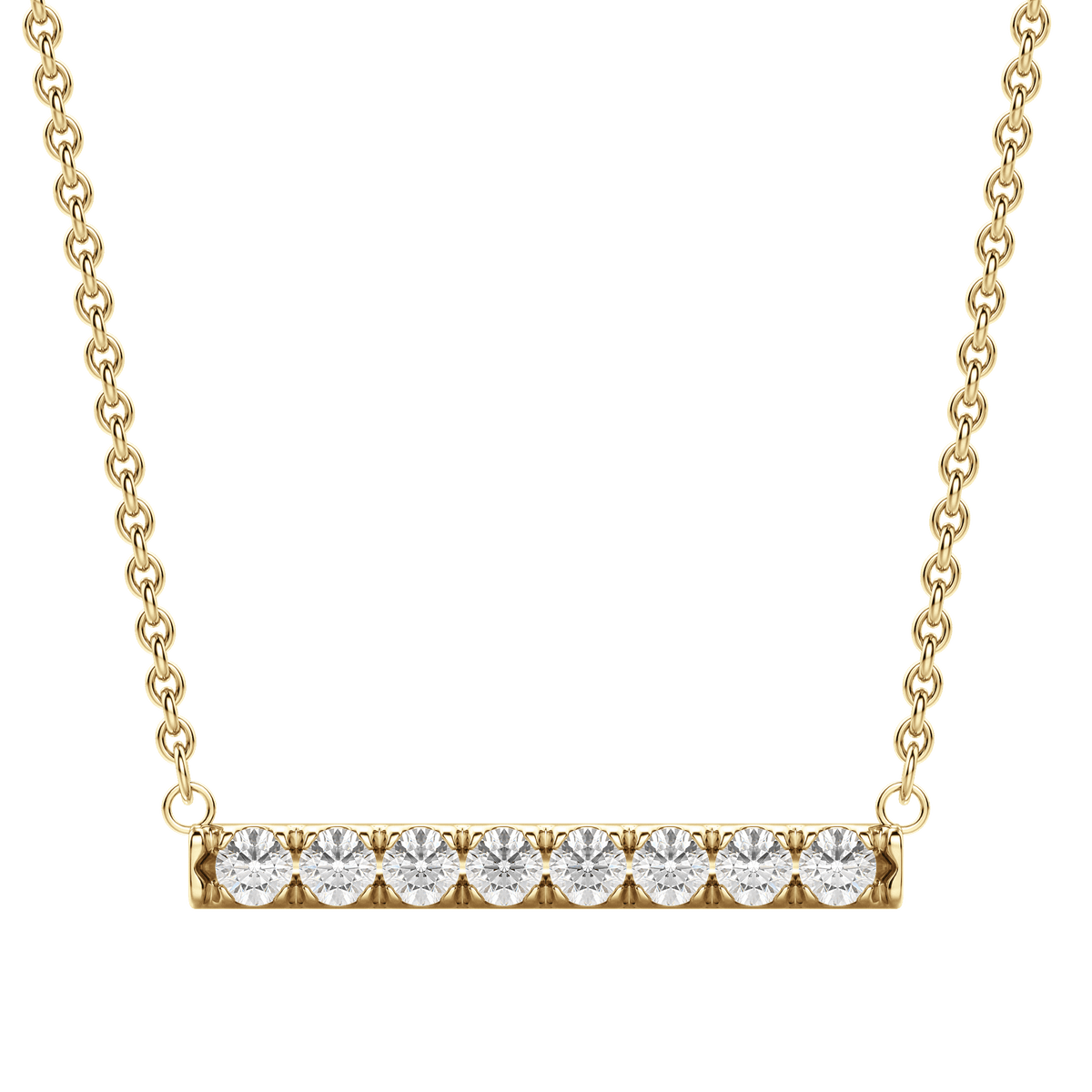 0.24 CT Round Cut Bar Necklace Moissanite Diamond Necklace - violetjewels