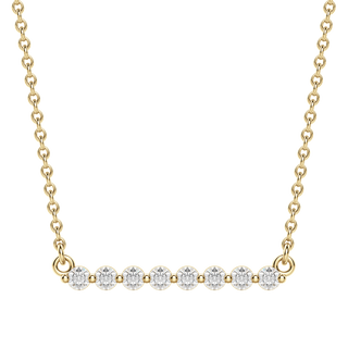0.24 CT Round Moissanite Diamond Bar Style Necklace - violetjewels