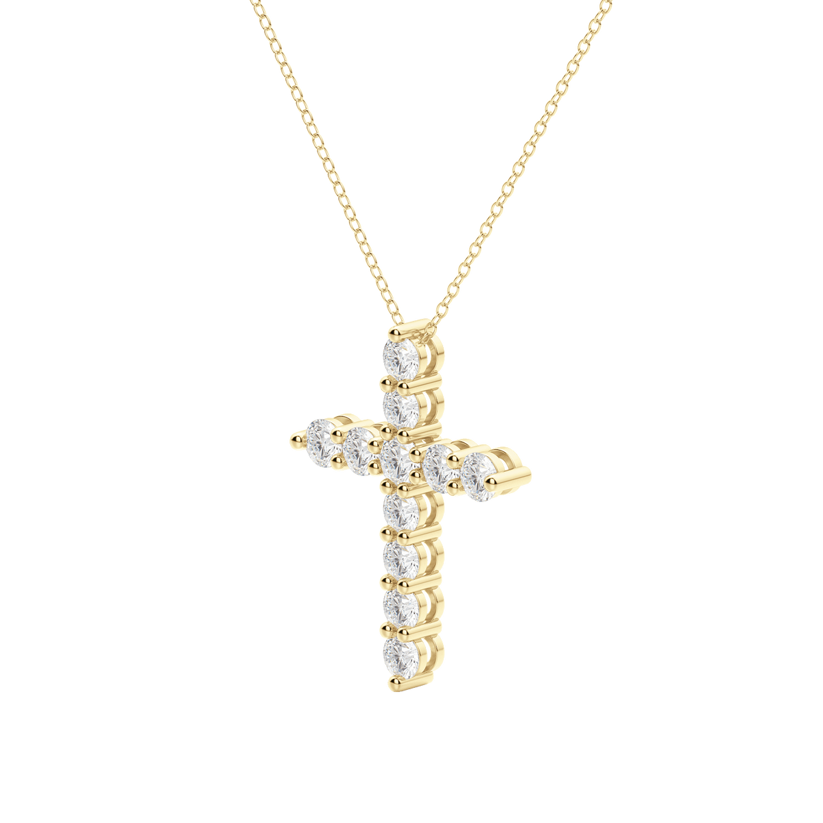 0.17 CT Round Cut Cross Pendant Moissanite Diamond Necklace - violetjewels